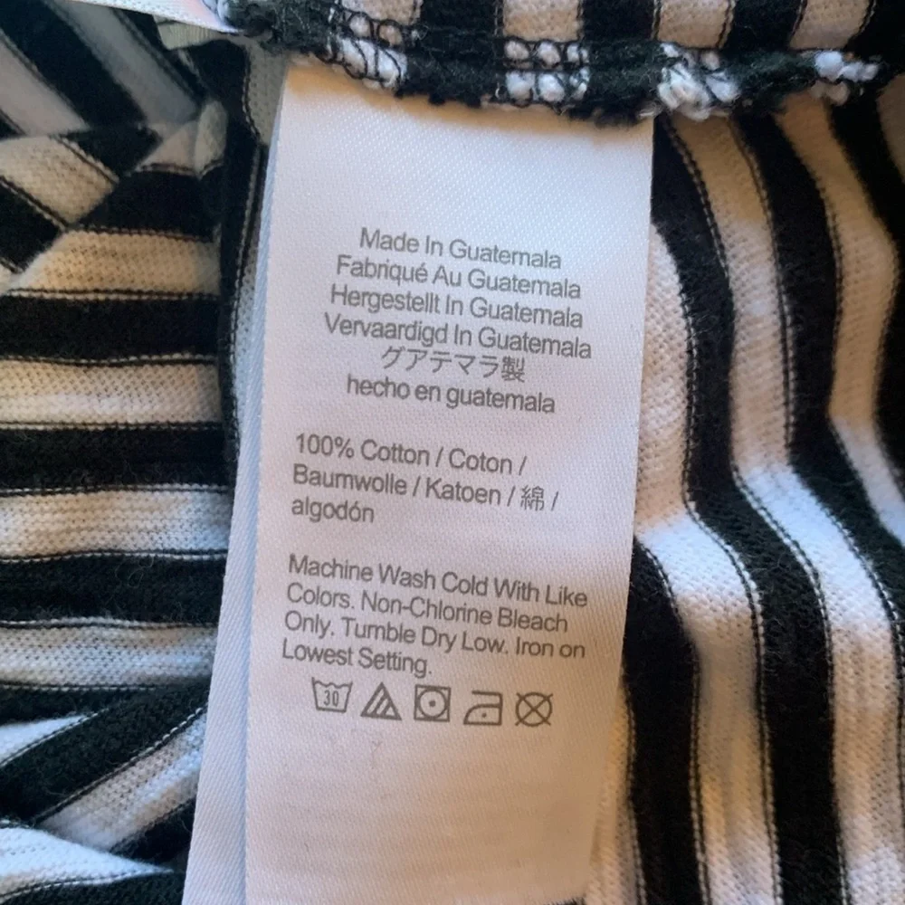J Crew sz M black and white striped tie sleeveless cotton dress
